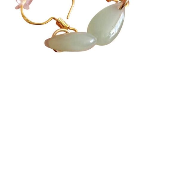 Faux Jade Teardrop Earrings - Picture 3 of 3